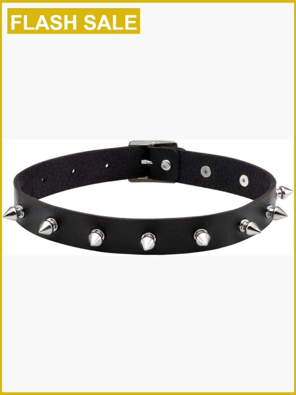 Vintage Punk Goth Studded Rivet Leather Collar Choker Necklace with Spikes